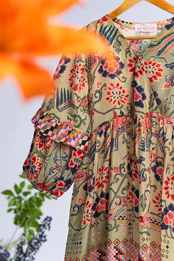 Merina Ruffled Sleeves Dress